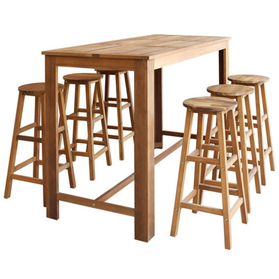Bar Table and Stool Kitchen Counter Stool Pub Table Solid Acacia Wood