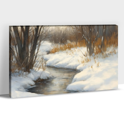 Art mural sur toile grand paysage enneigé, scène de nature hivernale, photos de Noël, photos murales d'hiver, impressions sur toile prêtes à accrocher, œuvre d'art moderne et rustique pour la maison et le bureau, 20 po x 30 po