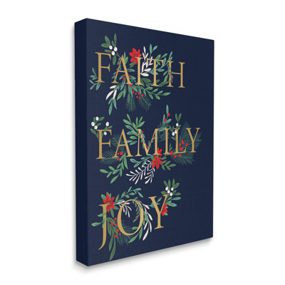 Faith Family Joy Text Traditional