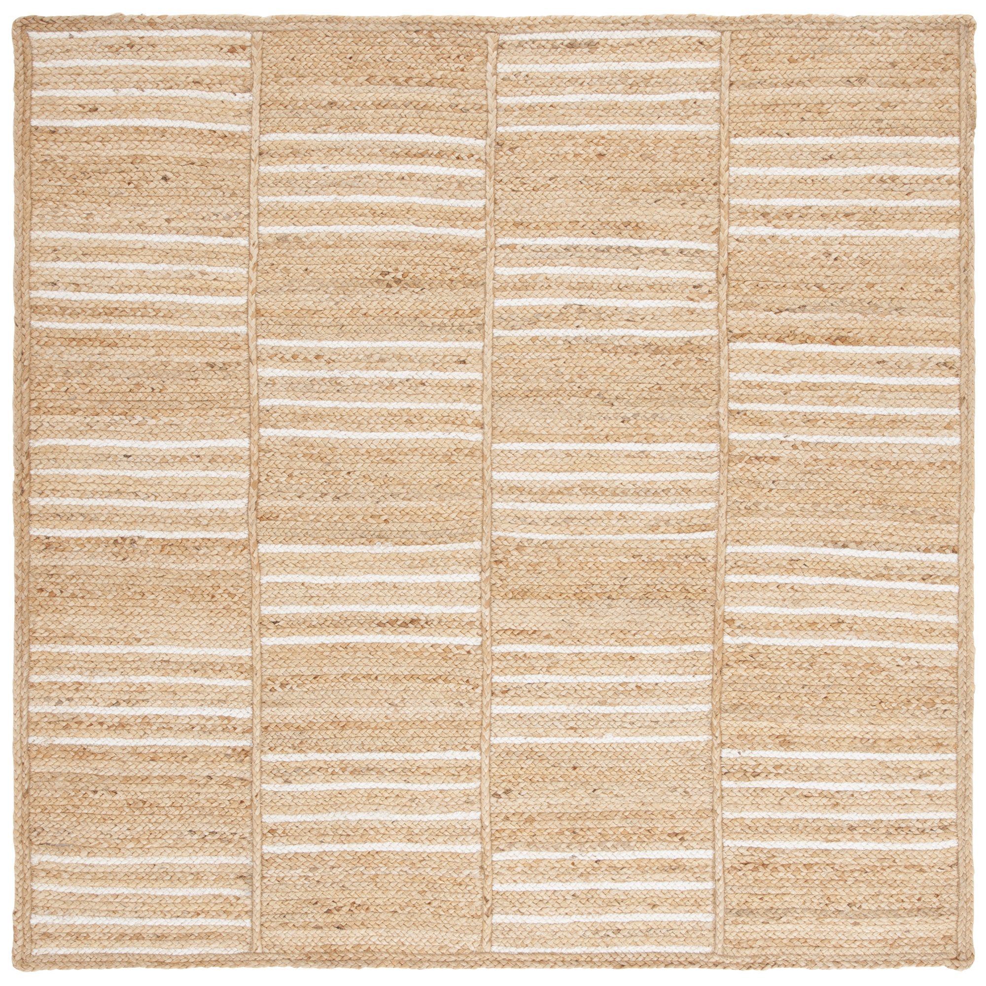 Esmarie Handmade Jute / Sisal Natural / Ivory Rug, Square 6'