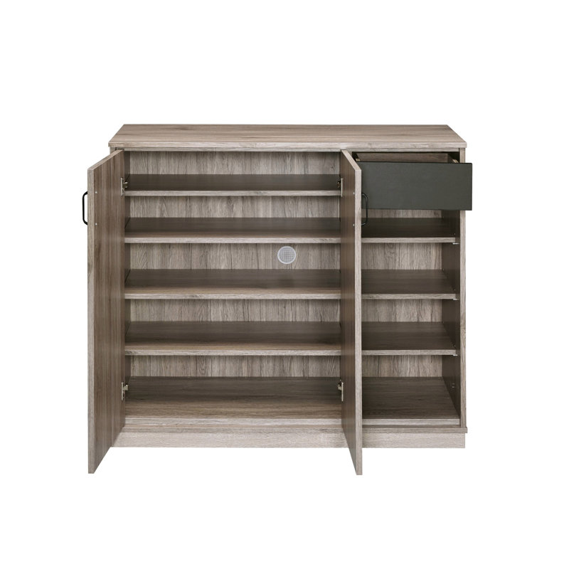 Armoire à chaussures en chêne gris rustique à finition toski