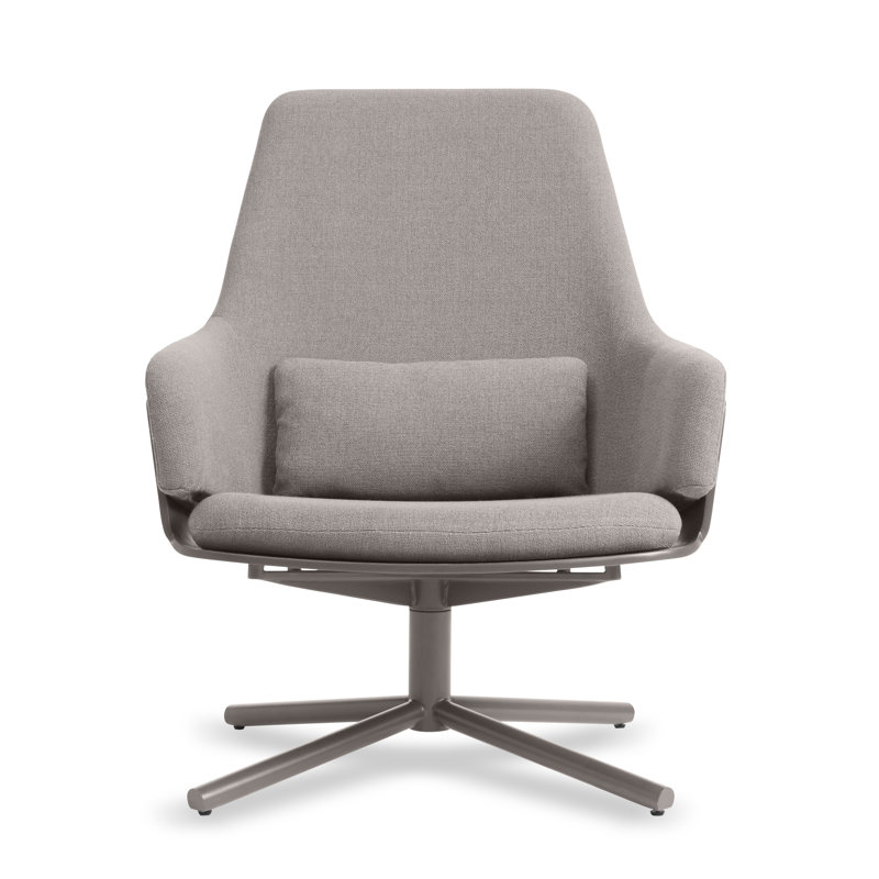 Lock Swivel Armchair, Condit Silver Gray 100% Polyester, Silver Gray