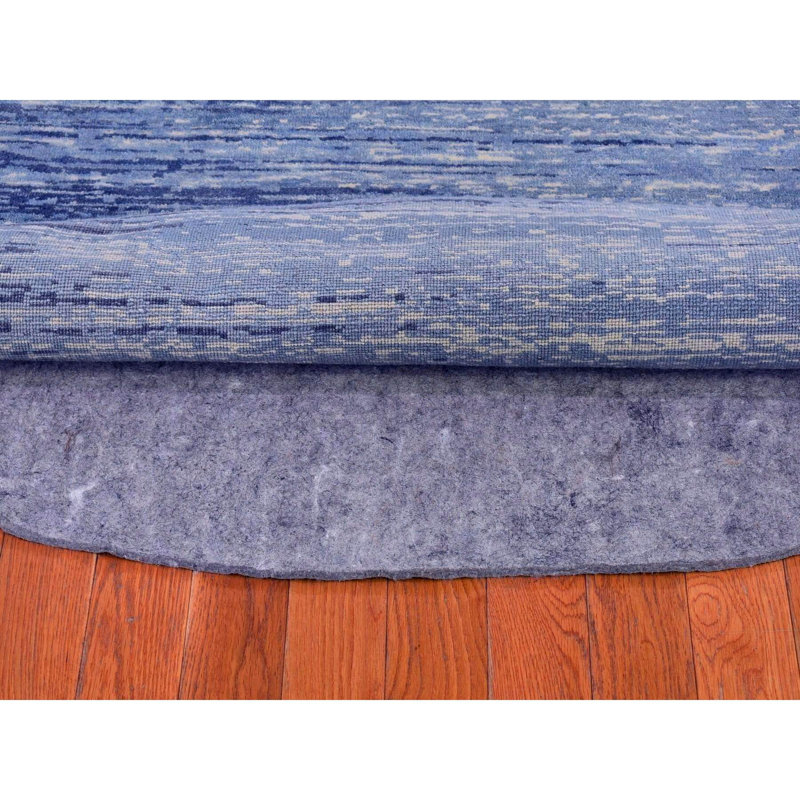 Tapis oriental bleu rond en laine noué à la main 10 pi x 10 pi 79DD05C156534587AB51A3C5D4E5150F