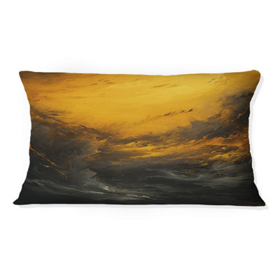 Coussin Yellow Whirling Winds I - Storms