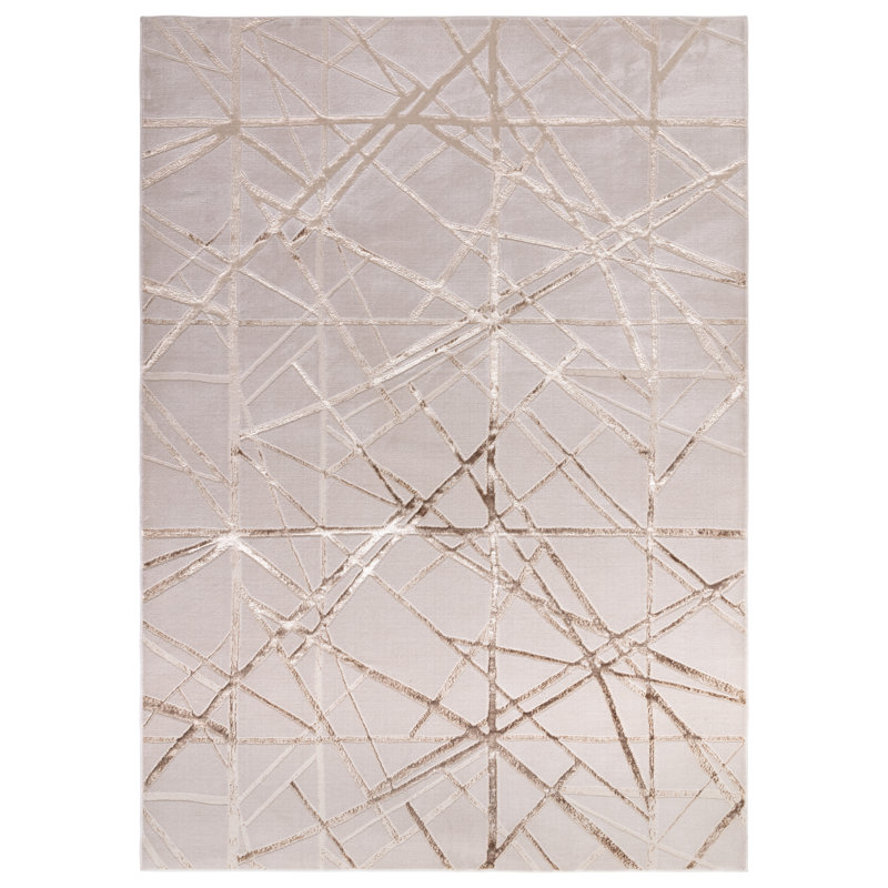 Aurora AU13 Mica Metallic Beige Area Rug, Rectangle 120 x 170cm