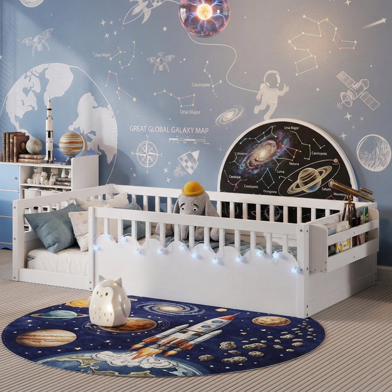 Lit simple 78,7 po Montessori, Blanc