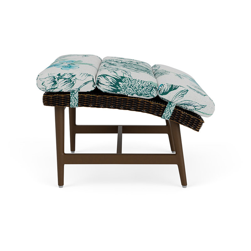 Cascade Outdoor Ottoman, Serena Floral Mist, Mink