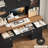 🖥️📚2-Piece Office Set – Large Computer Desk With Hutch & Triple-Wide Bookcase – Open Shelves + Closed Storage For Clutter-Free Workspace