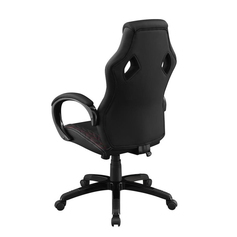Inbox Zero Kelleher Adjustable Faux Leather Swiveling Gaming Chair Game Chair in Black