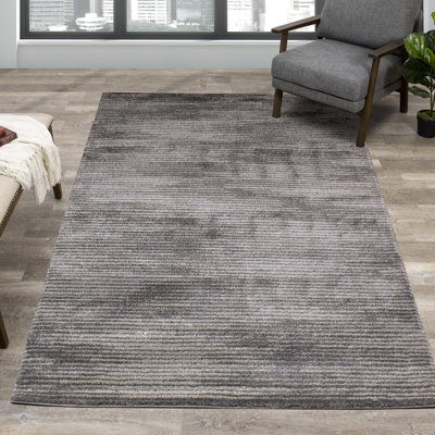 Tapis gris neutre tissé Menoher