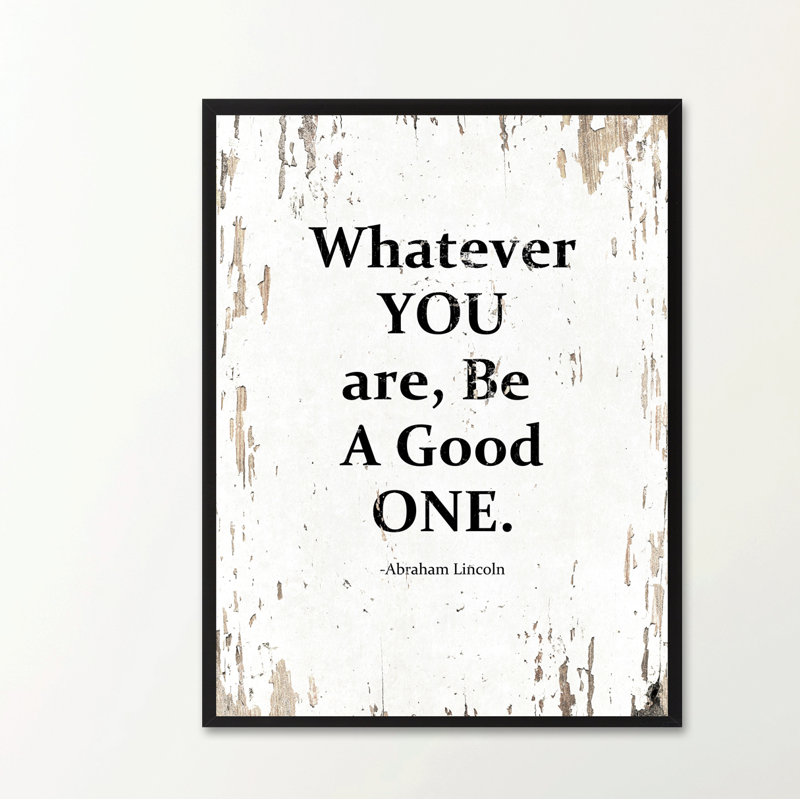 «W souhait You Be Be Good One», reproduction d'art textuel sur toile encadrée, H 37 po x l 28 po x P 1,13 po