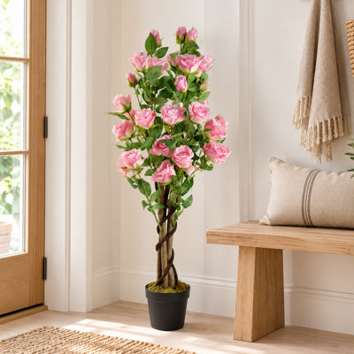 Artificial Flowering Tree in Planter