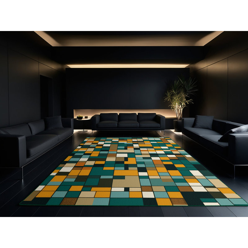 Soil Squares Rug, Rectangle 4' x 6'