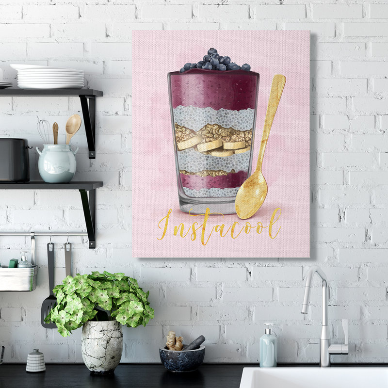 «Instacool Fruit Parfait Gold», reproduction d'art graphique, Toile tendue, H 40 po x l 30 po