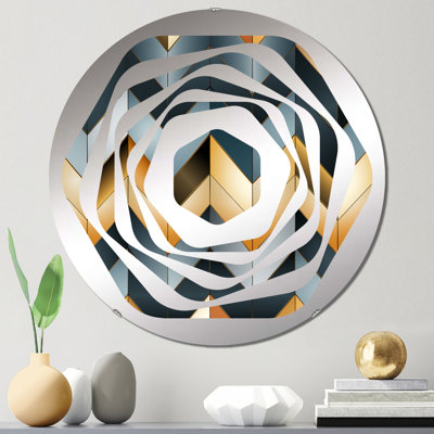 Motif à chevrons élégance urbaine dorée - miroir décoratif Amorphe