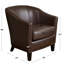 Fauteuil club en cuir reconstitué brun-1671843075