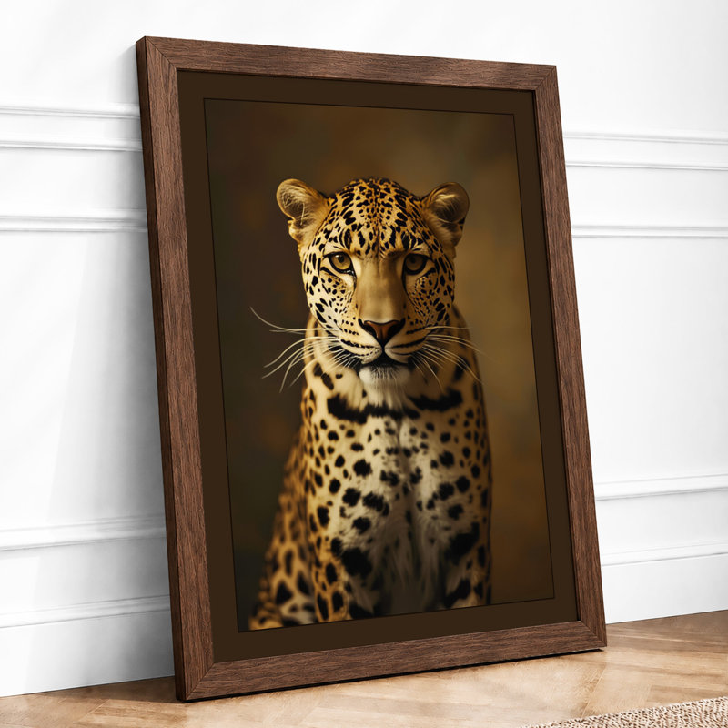 Leopard Gaze Boho - Framed Print, Walnut, A1 - 84.1 x 59.4 cm