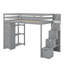 Lit mezzanine simple avec tiroirs et escaliers-2102937893