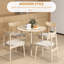 HOMCOM Folding Dining Table for 4 Round Drop Leaf Table, Modern-2108269664