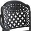 3 coussins de patio en aluminium coulé, noir, coussins de couleur aléatoire pour véranda, chaises empilables, table ronde avec trou pour parasol
