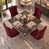 Burgundy Red Velvet-Sliver Leg