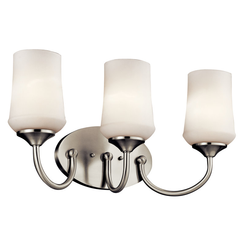 Éclairage pour salle de bain 3 lumières Bergstrom, Nickel brossé