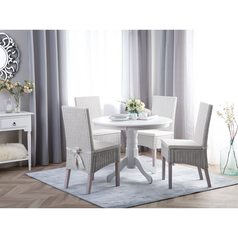 Accomac 44cm H Stacking Side Chair, White, Lavender, White
