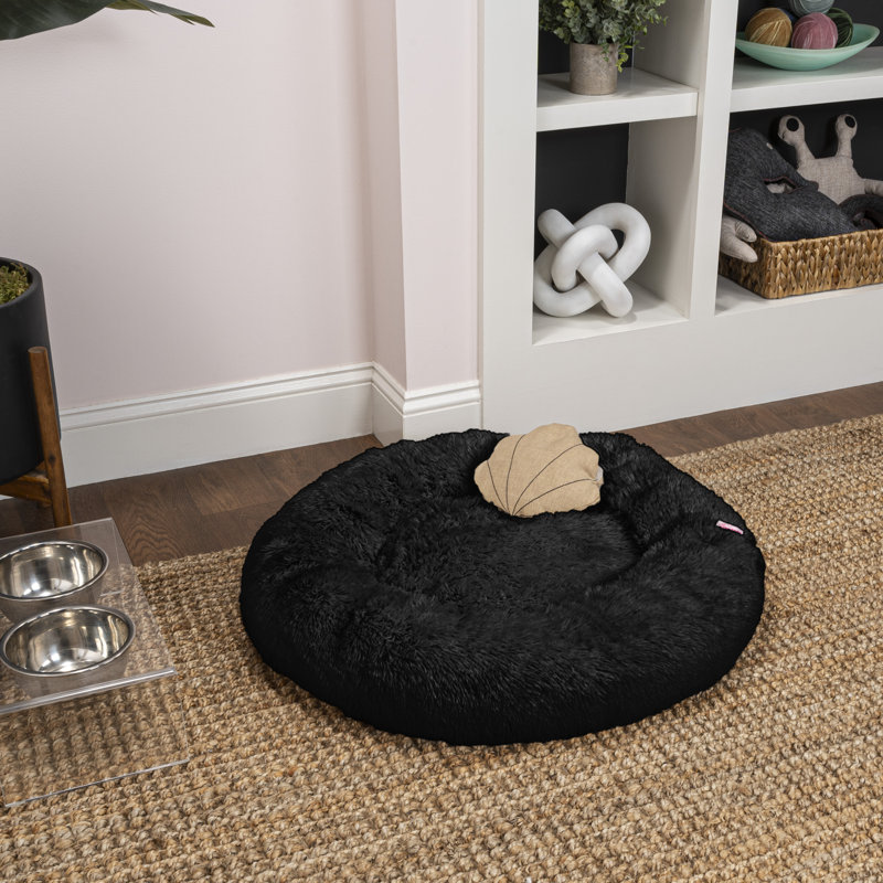Lit rond pour animal de compagnie Maisie, Très petit (l 19 po x P 19 po x H 3,25 po), Encre