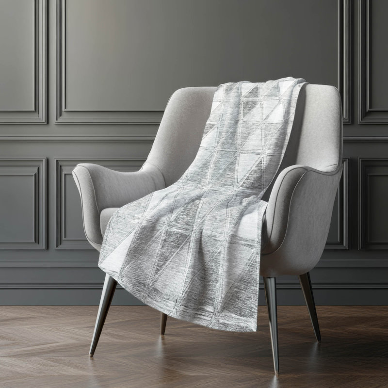 Jeté géométrique Addison Sherpa ASB722, Gris