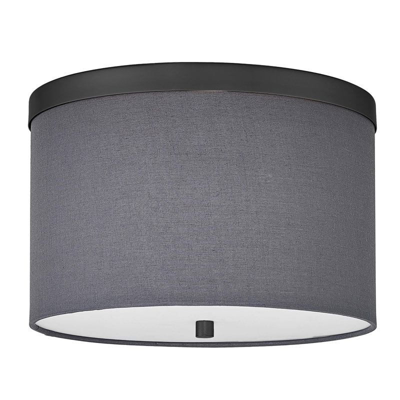 Jazemine 2 Light Flush Mount - Shade, Matte Black, Gray