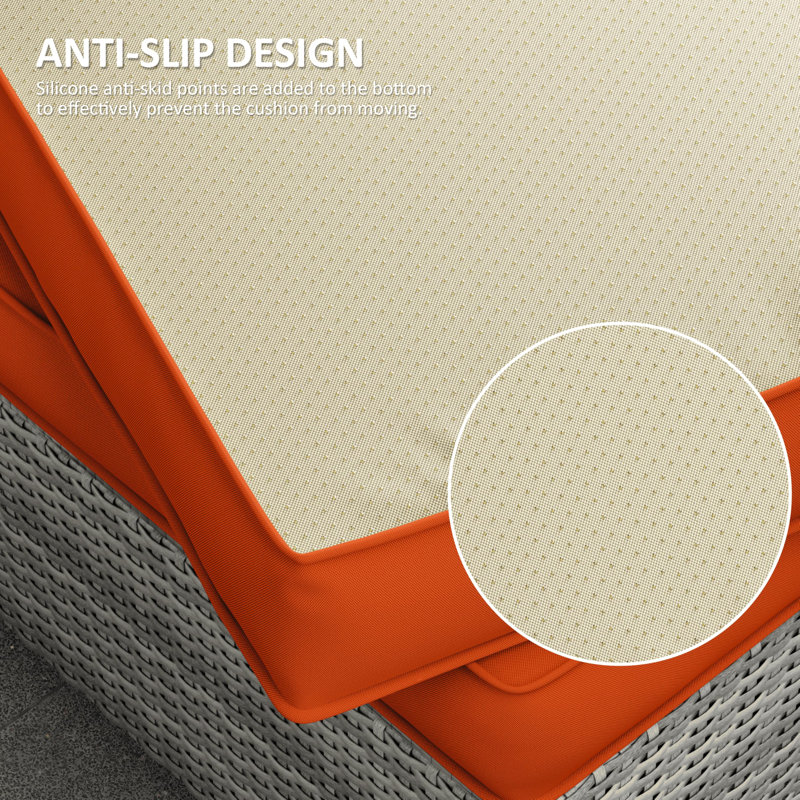 Ensemble de coussins de patio modulaire pour 3 sièges Wynee 9Pcs, Orange