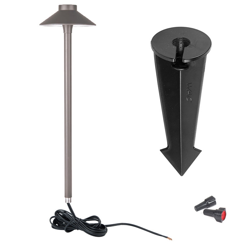 Tiki Low Voltage Pathway Light, 3000K, Bronze on Brass