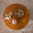 Wood Coffee Table with 3 Nesting Stools