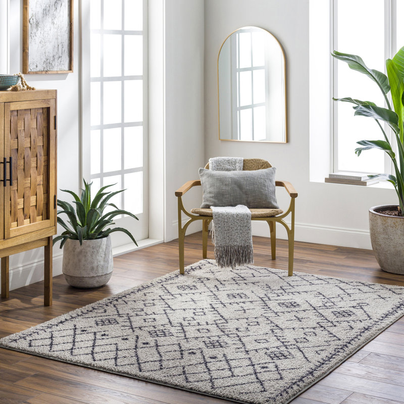 Shelanda Sterling Grey Machine Washable Area Rug, Rectangle 8'10" x 11'9"