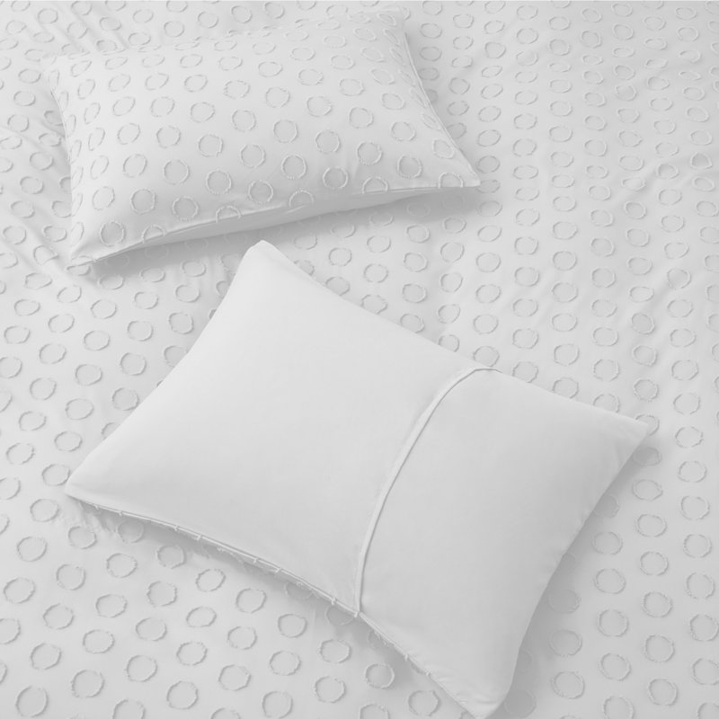 Ensemble de housse de couette , Grand lit + 2 taies d'oreiller, Blanc