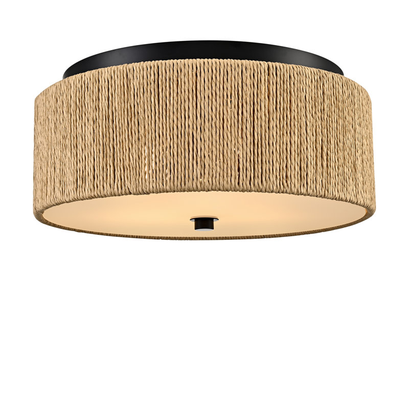 Plafonnier tambour tissé 3 lumières Boho