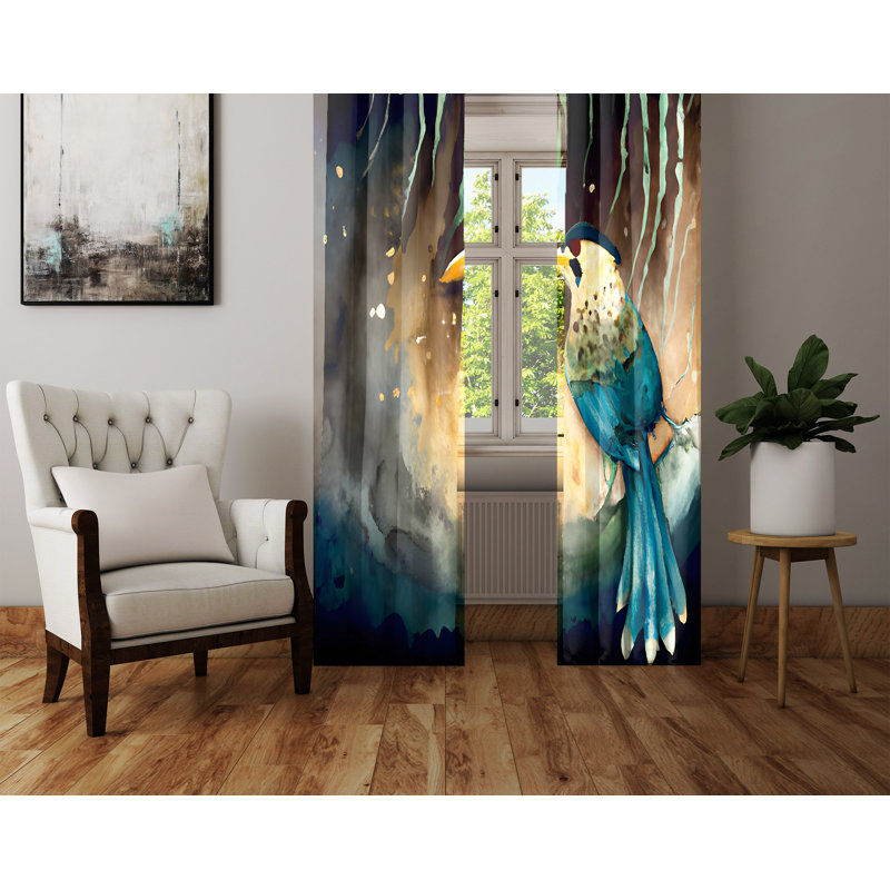 Barlas Semi Sheer Curtain Pair, 40" W x 52" L