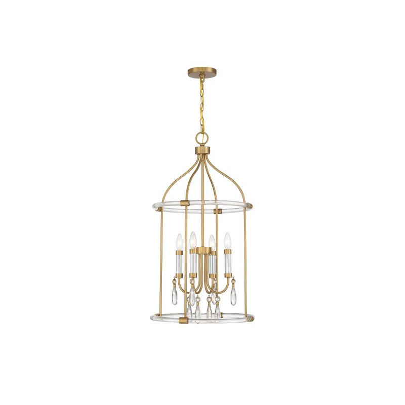 Luminaire suspendu 4 lumières Savoy House Mayfair en laiton chaud et chrome