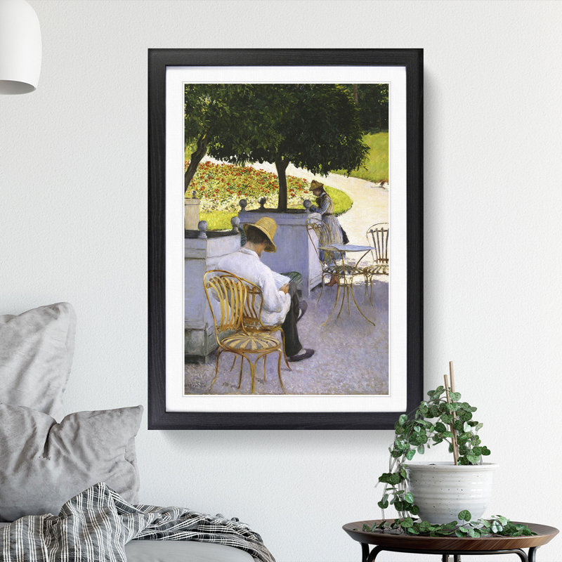 The Orange Trees by Gustave Caillebotte - Picture Frame Painting, 36cm H x 27cm W x 2cm D, Black Framed