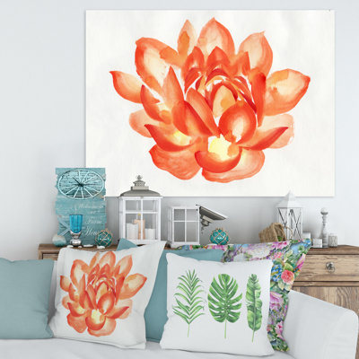Détail rétro d'un lotus orange - reproduction sur toile