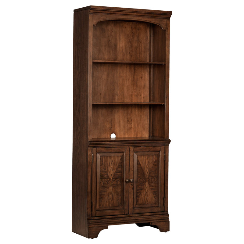 Bibliothèque Stigham en chêne bruni avec armoire à 2 portes