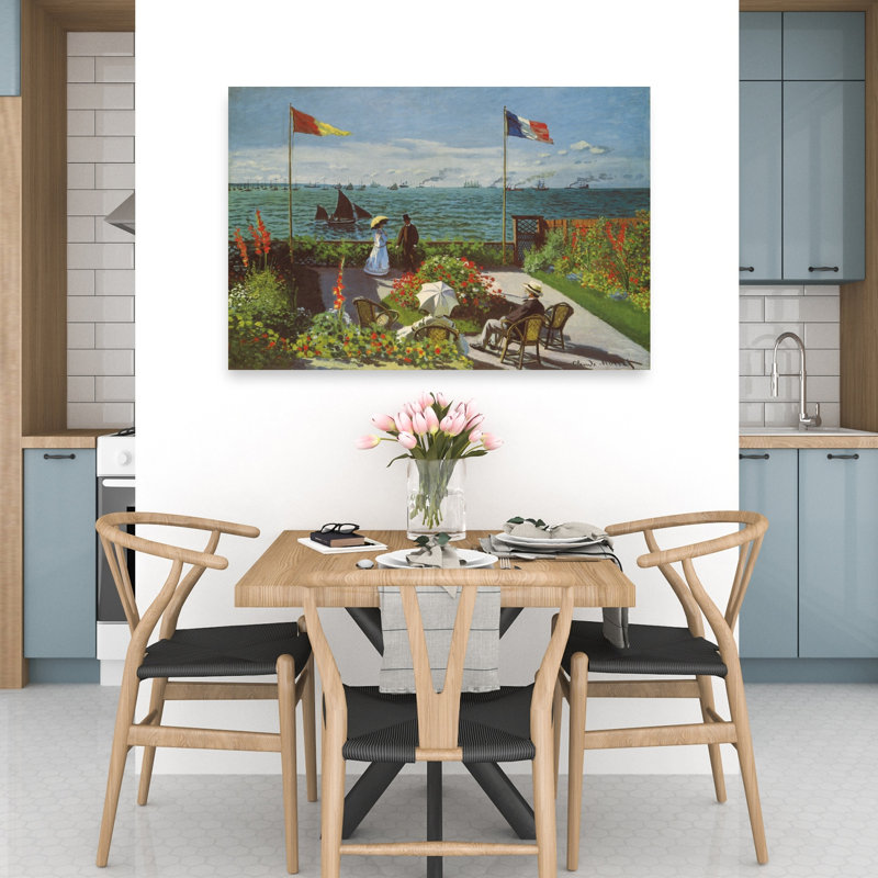«Garden at Sainte-Adresse 1867 Classic Coastal Spring», reproduction d'art murale, H 32 po x l 48 po