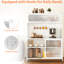 Garde-manger moderne avec crochets - blanc, portes vitrées et armoire à tablettes réglables avec portes blanches, caractéristique