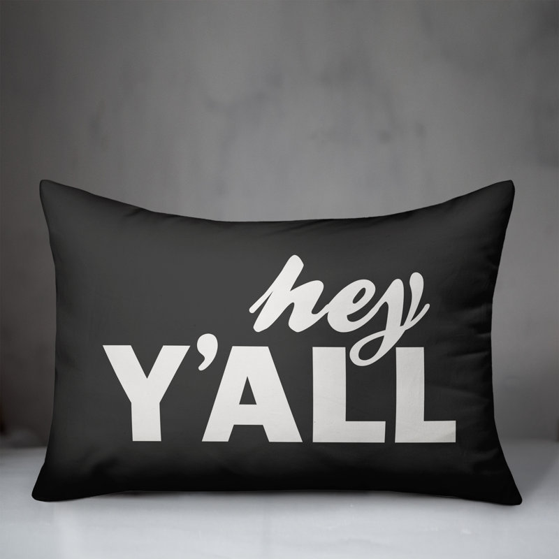 Textual Outdoor Throw Pillow, Charcoal