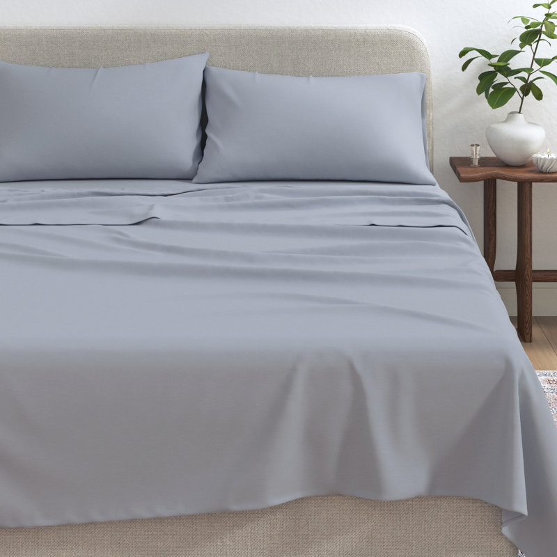 Draps en jersey de viscose et de coton mélangés, Sky Blue, Queen