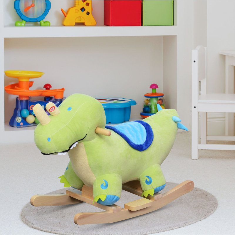 Chevaux et animaux à bascule en métal vert, 9,6 x 5 x 7,8 po, avec contrôle pratique