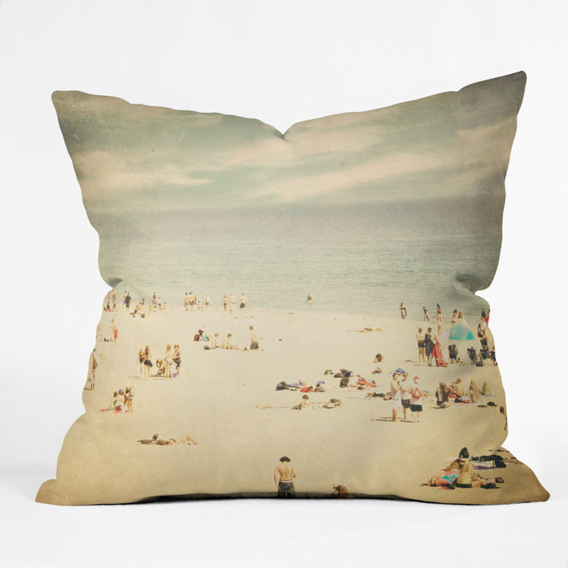 Vintage Beach Throw Pillow, 20" x 20"