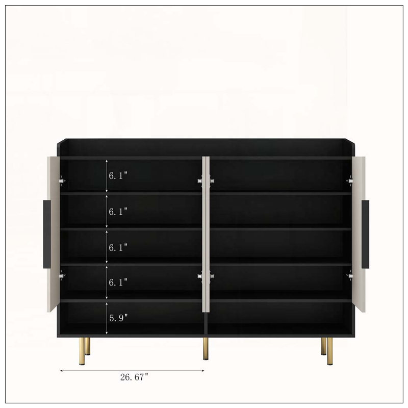 Grande armoire à chaussures moderne avec tablettes réglables