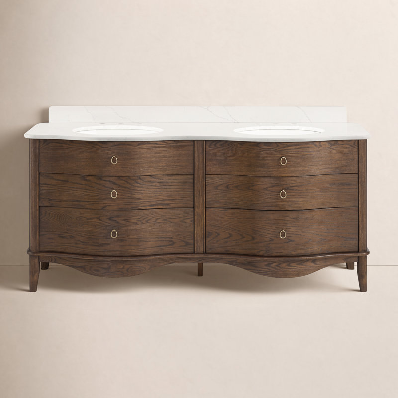 Emmy Pinehurst Emmy Bathroom Vanity, 72", Enhanced Brown Oak