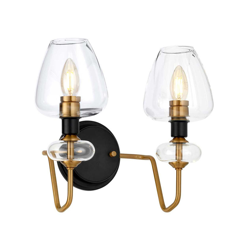 Khari Steel Armed Sconce, Aged Brass
